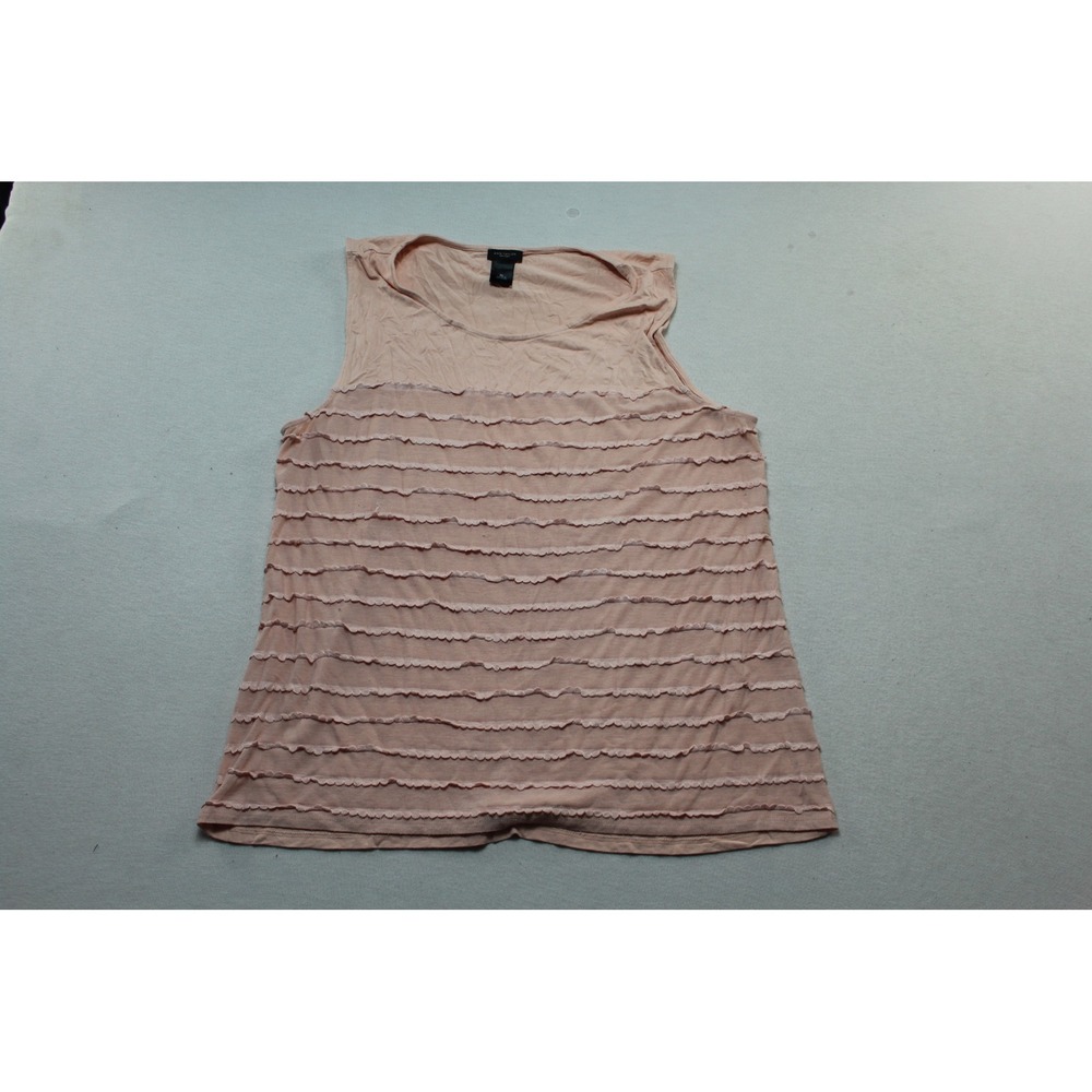 Ann Taylor Tank Top Women Extra Large Peach Excellent Ruffle Tiered Sleeveless